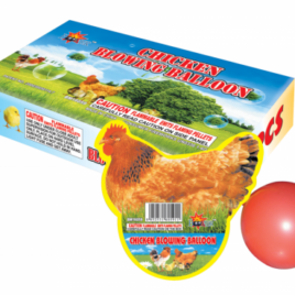 chicken blowing balloon